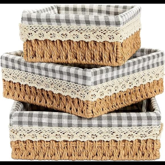 Farmlyn Creek Woven Wicker Storage Baskets with Removable